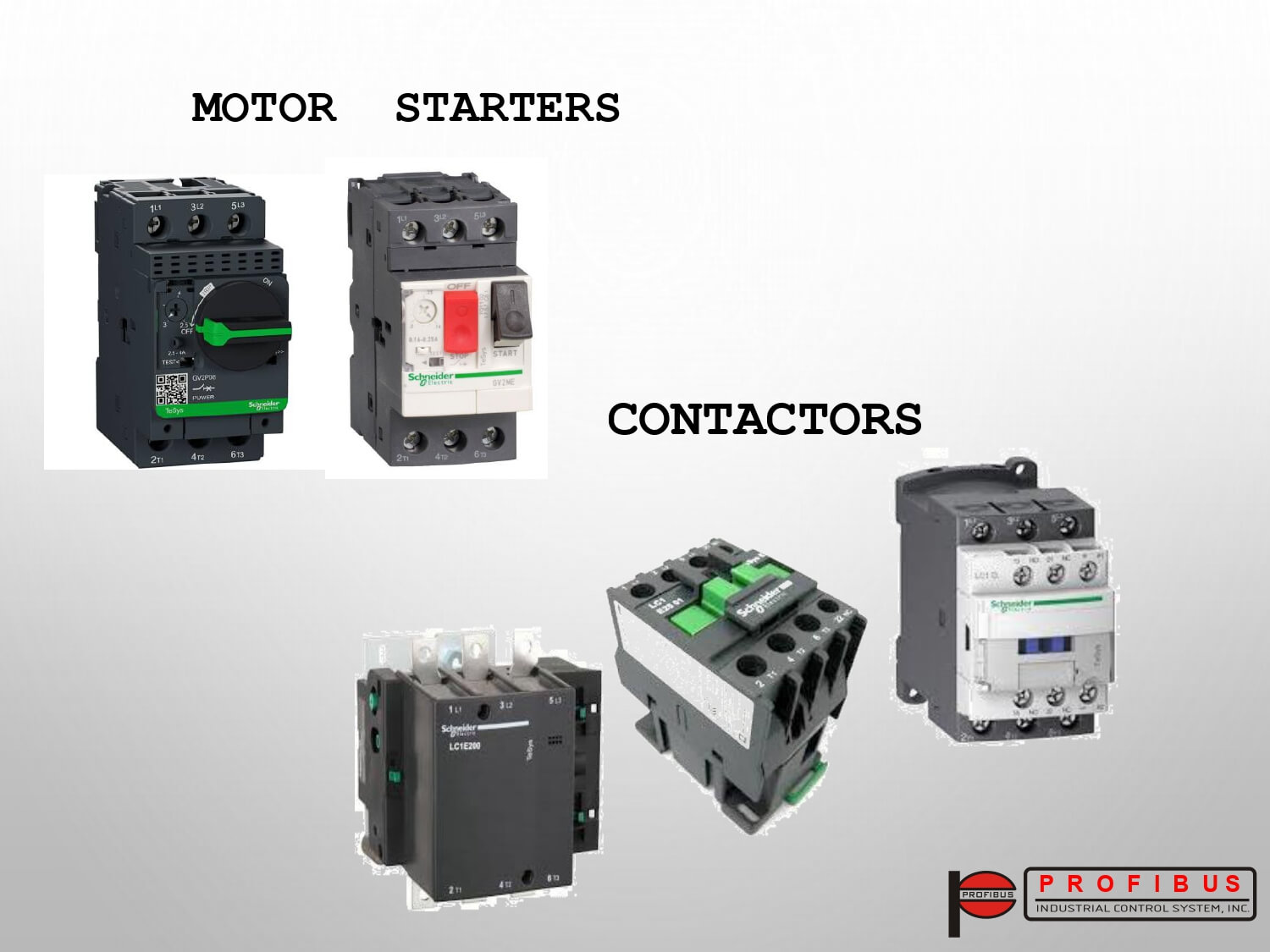 schneider motor starters contactors
